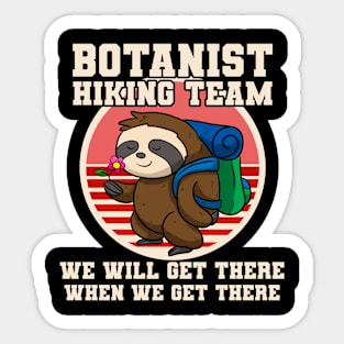 Botanist Hiking Team Sloth Sticker